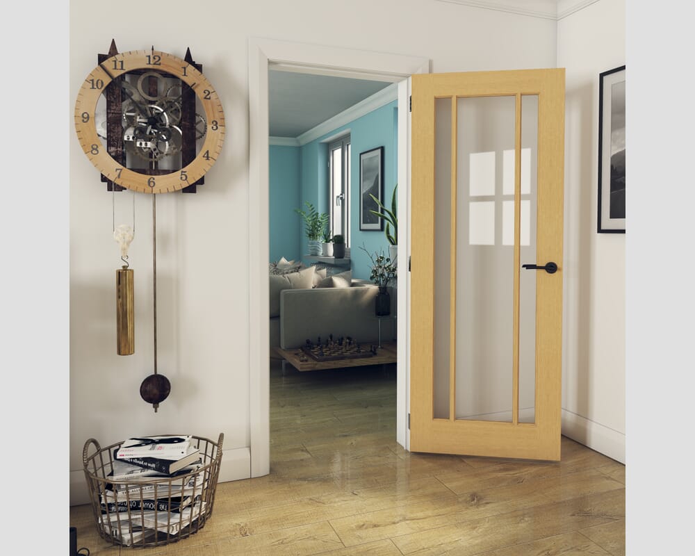 1981 x 686 x 35mm (27") Lincoln Oak Glazed - Clear Internal Doors