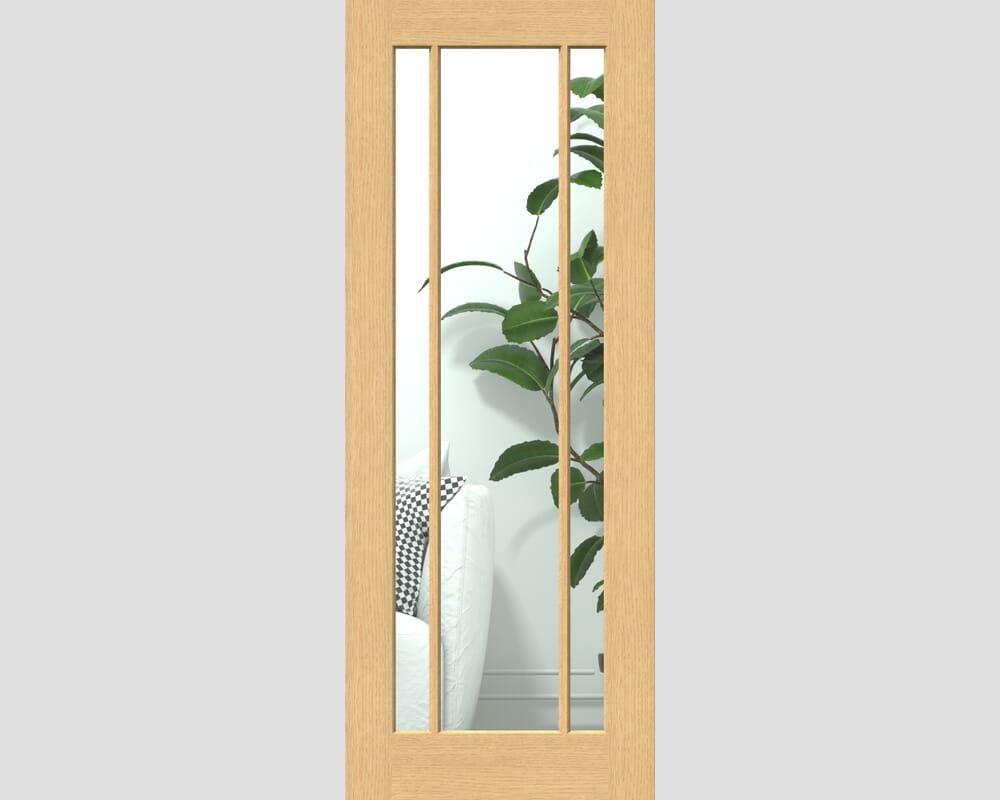 1981 x 686 x 35mm (27") Lincoln Oak Glazed - Clear Internal Doors