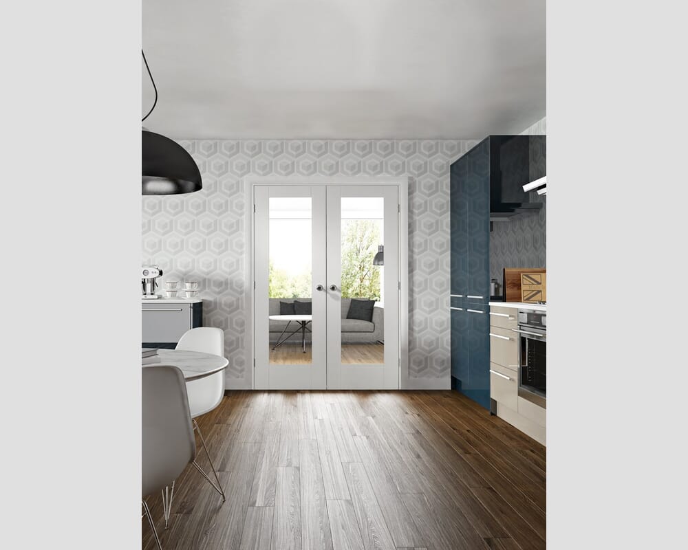2040 x 826 x 40mm Shaker Glazed White Internal Doors