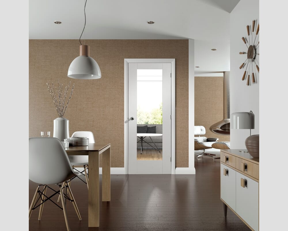 2040 x 826 x 40mm Shaker Glazed White Internal Doors