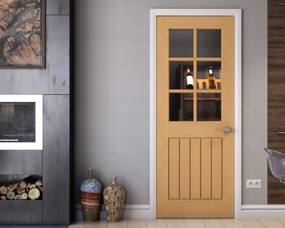 1981 x 838 x 35mm (33") Mexicano Oak 6L Glazed Internal Doors