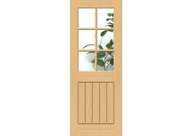 762x1981x35mm (30") Mexicano Oak 6L Glazed Door