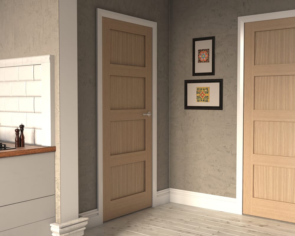 762x1981x44mm (30") Shaker 4P Oak Door