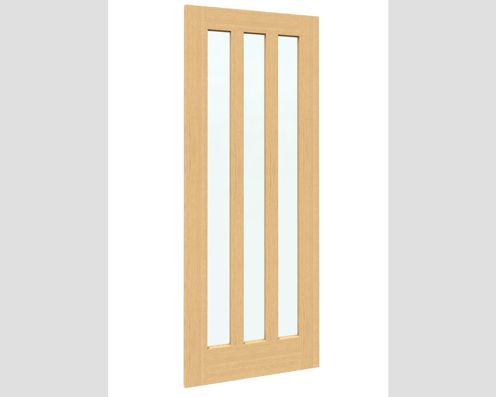 1981 x 610 x 35mm (24") Aston - Clear Glass Oak Internal Doors