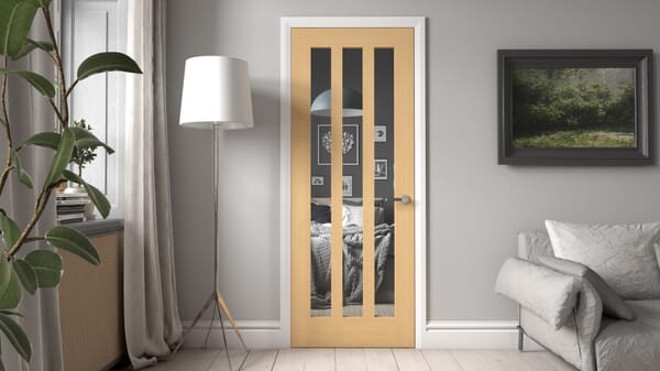 Aston - Clear Glass Oak Internal Doors