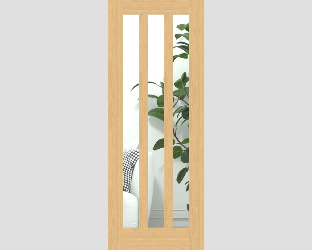 1981 x 610 x 35mm (24") Aston - Clear Glass Oak Internal Doors