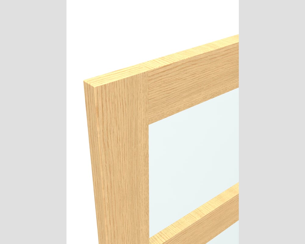 1981 x 533 x 35mm (21") Oak Shaker 4 light - Prefinished Clear Glass Internal Doors