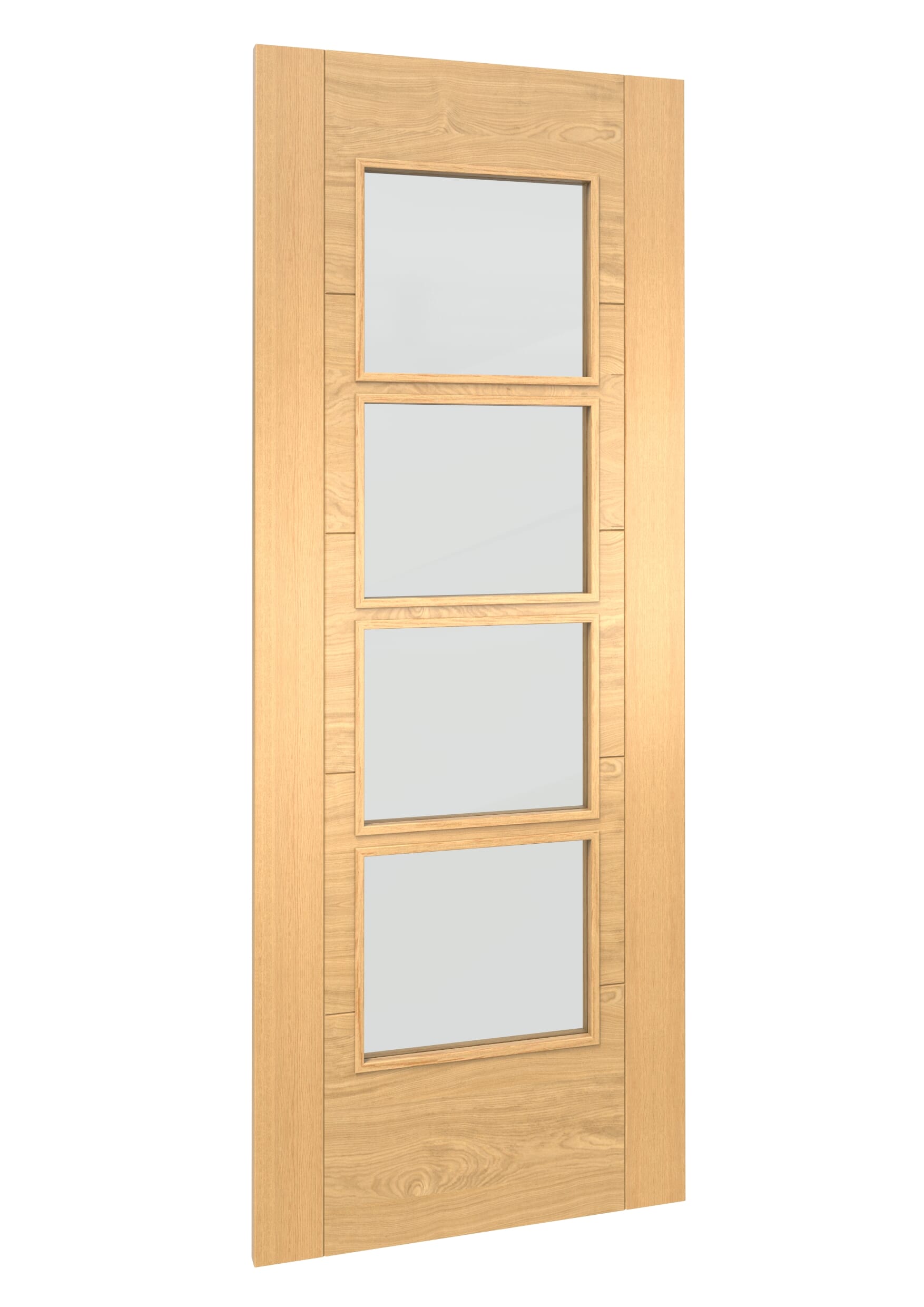 2040 X 826 X 44mm Fd30 (29") Iseo Oak 4 Light Clear Glass Prefinished