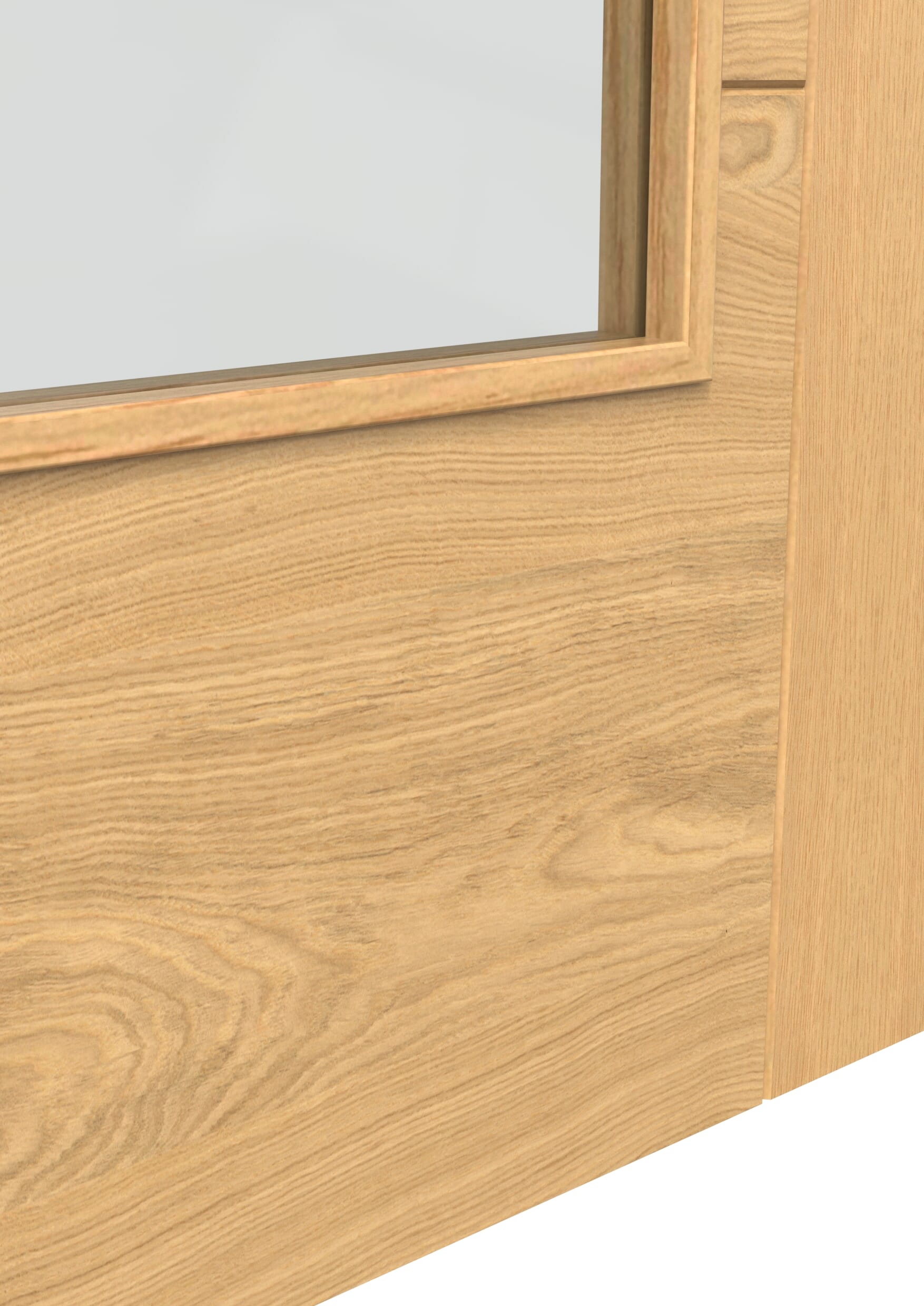 0 x 0xmm Iseo Oak 4 Light Clear Glass - Prefinished Door