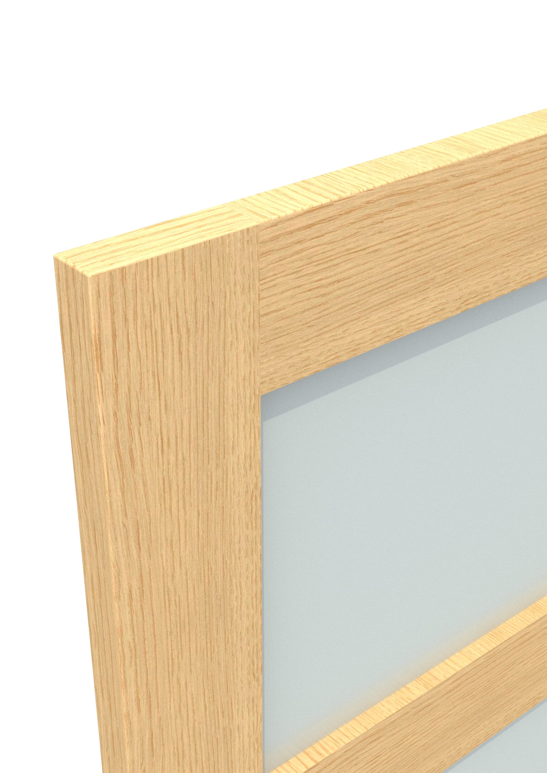 1981 x 686 x 35mm (27") Oak Shaker 4 Light - Prefinished Obscure Glass Internal Door