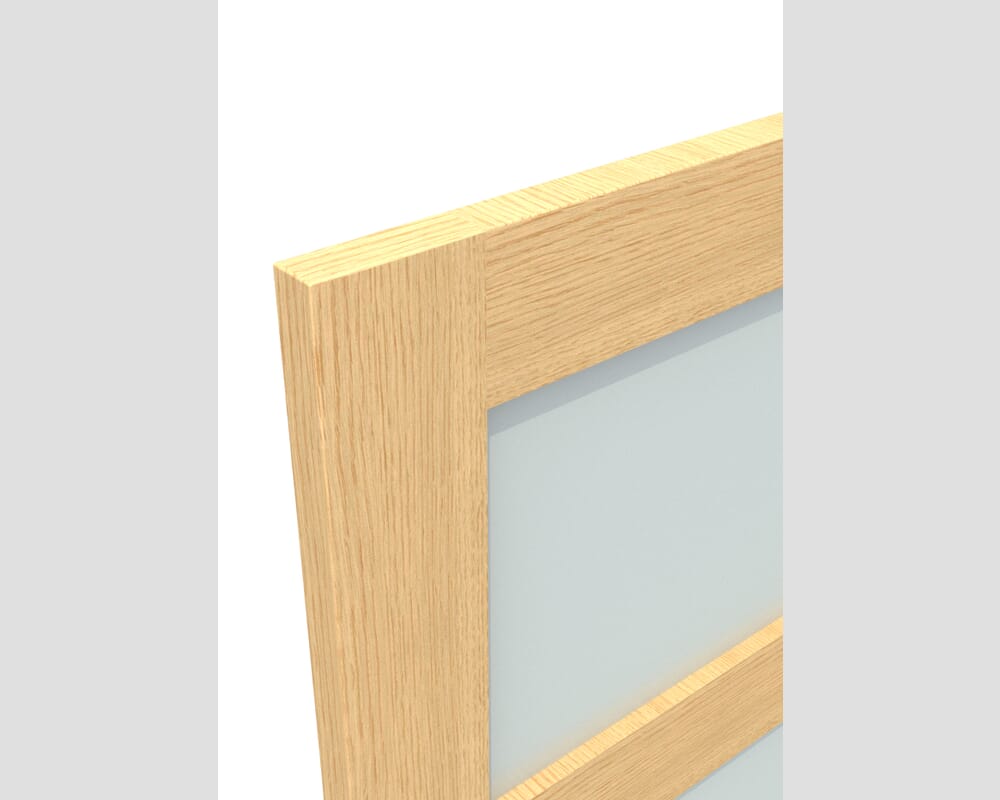 1981 x 686 x 35mm (27") Oak Shaker 4L - Frosted Prefinished Internal Doors