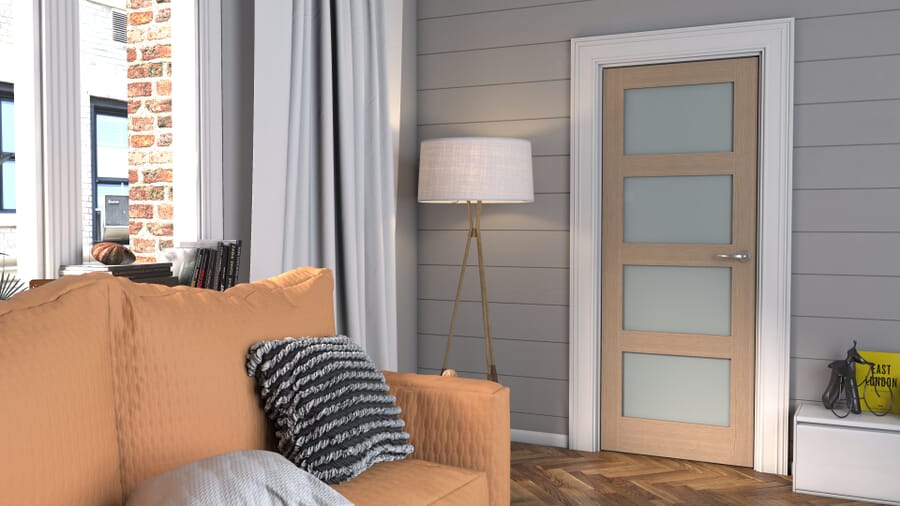 Oak Shaker 4L Frosted Glass Fully Finished