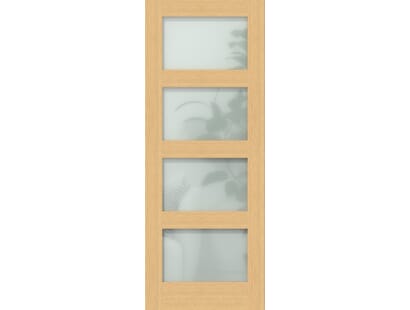 Oak Shaker 4 Light - Prefinished Obscure Glass Internal Doors Image
