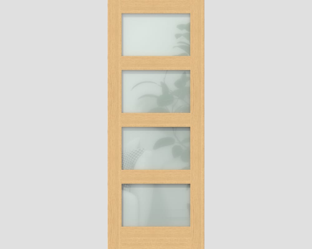 1981 x 838 x 35mm (33") Oak Shaker 4L - Frosted Glass Internal Doors