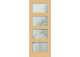 813x2032x35mm Oak Shaker 4L - Frosted Glass Internal Doors