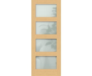 Oak Shaker 4L - Frosted Glass Internal Doors