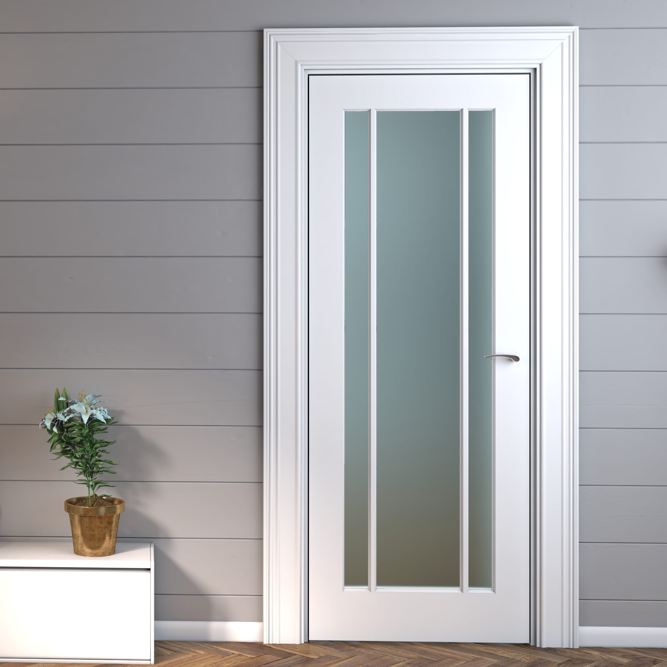 Lincoln Glazed White Frosted Internal Doors