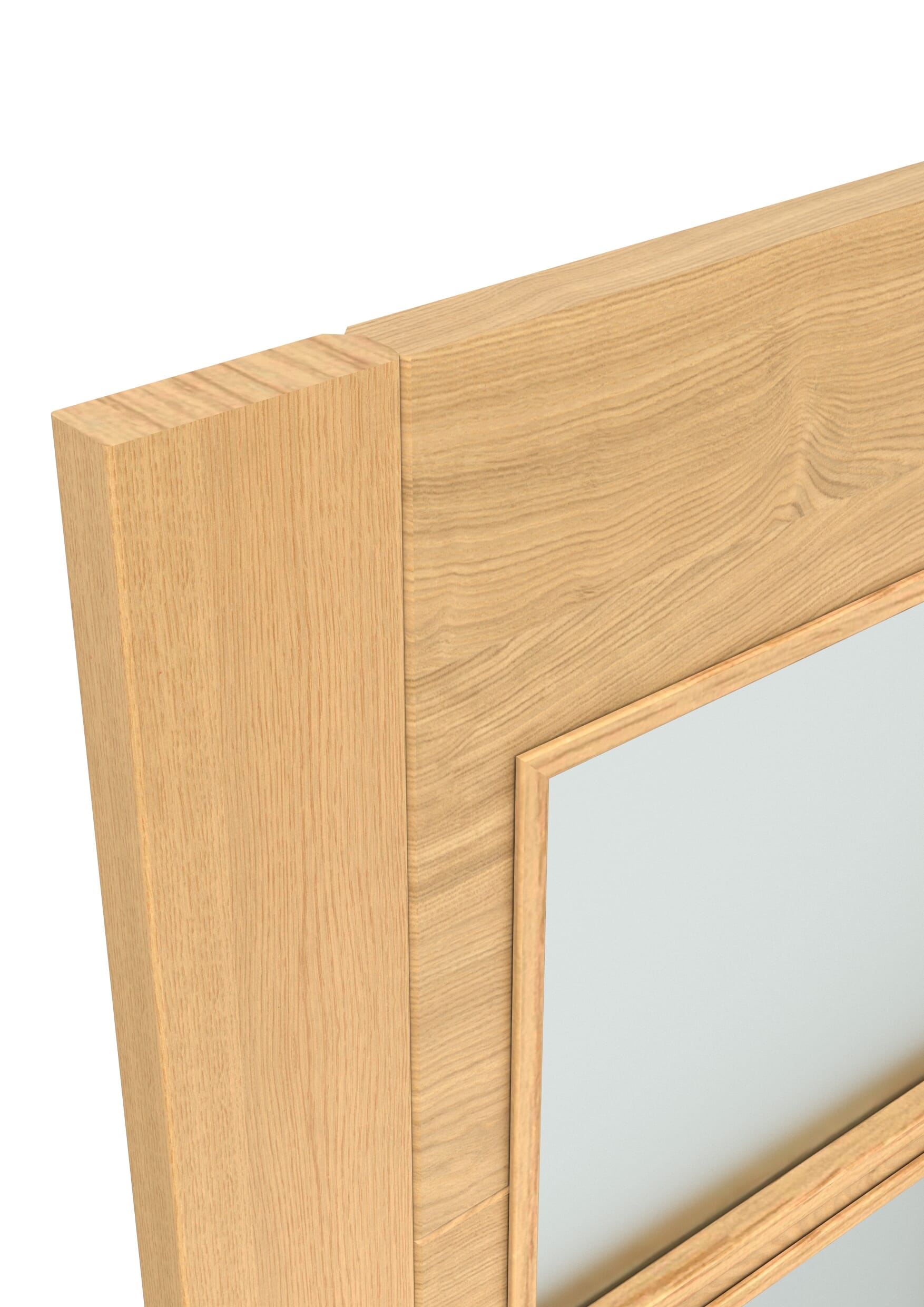 762x1981x35mm (30") Iseo Oak 4 Light Frosted Glass - Prefinished Door