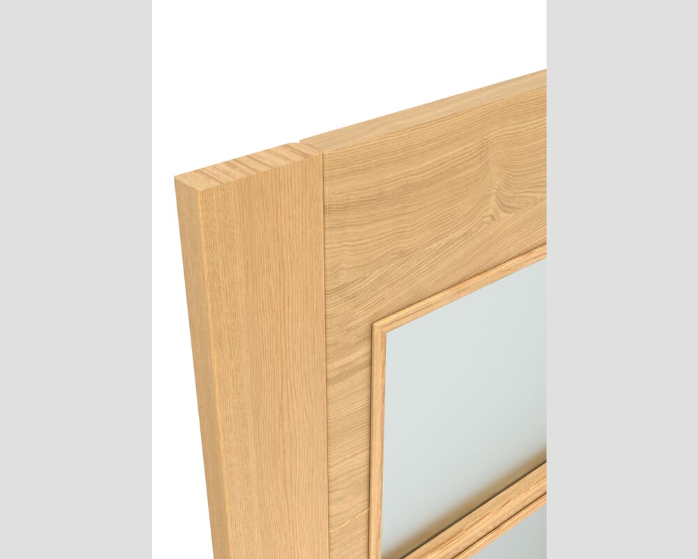 2040 x 626 x 40mm (25") Iseo Oak 4 Light Frosted Glass - Prefinished Internal Doors