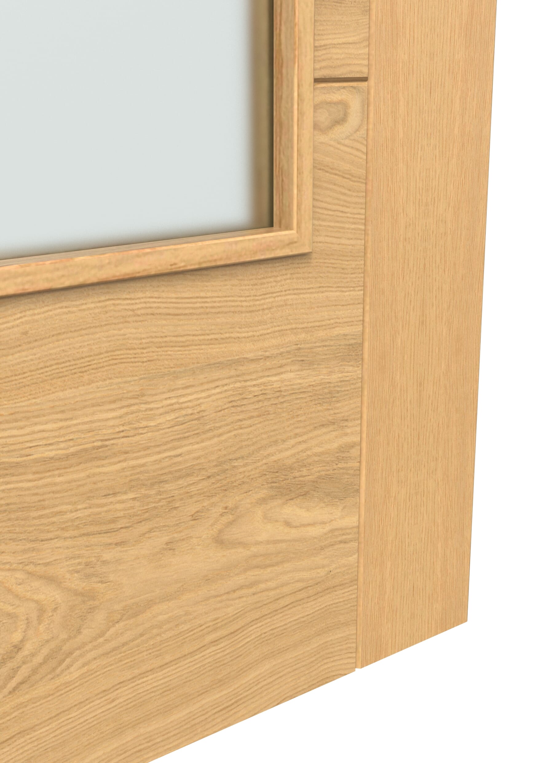 762x1981x35mm (30") Iseo Oak 4 Light Frosted Glass - Prefinished Door