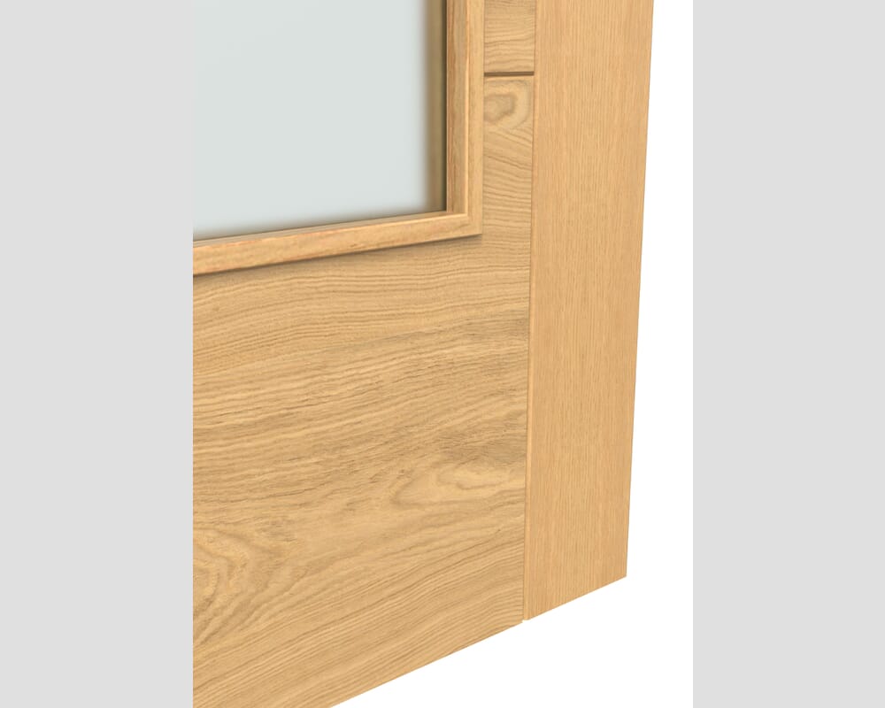 2040 x 626 x 40mm (25") Iseo Oak 4 Light Frosted Glass - Prefinished Internal Doors