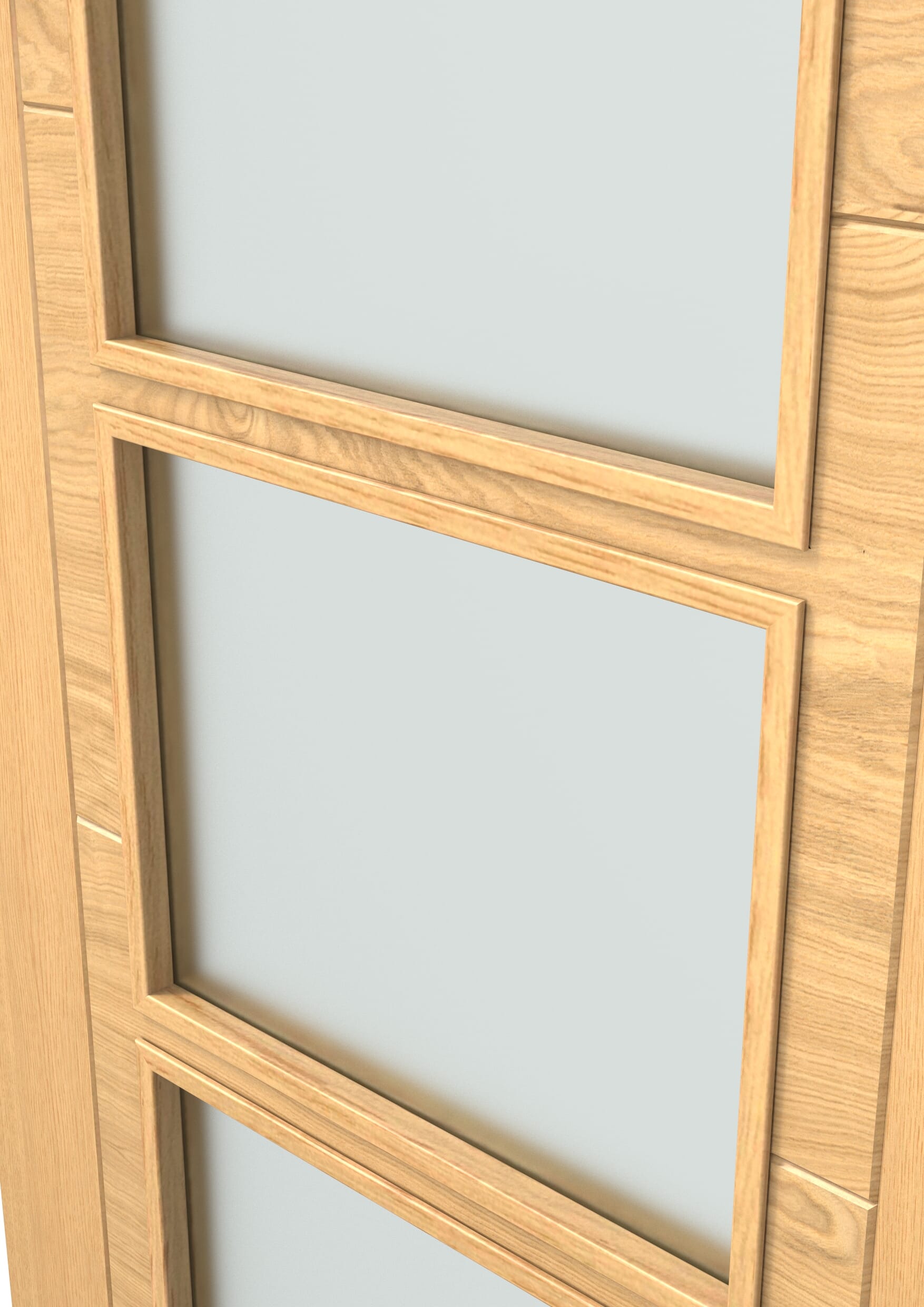 762x1981x35mm (30") Iseo Oak 4 Light Frosted Glass - Prefinished Door