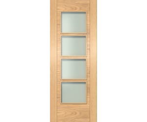 ISEO Oak 4 Light Frosted Glass - Prefinished Internal Doors