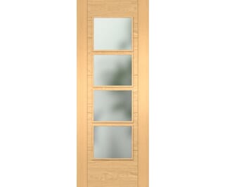 Iseo Oak 4 Light Frosted Glass - Prefinished Internal Doors