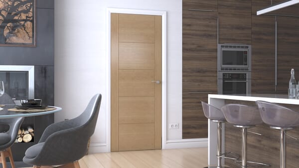 526 x 2040x40mm ISEO Oak Solid Core Door
