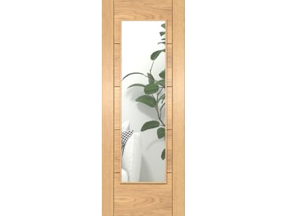 Iseo Oak Pattern 10 Clear Glazed - Prefinished Internal Doors Image