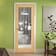 Cottage Oak 1 Lite Clear Glazed with Frosted Lines Internal Door