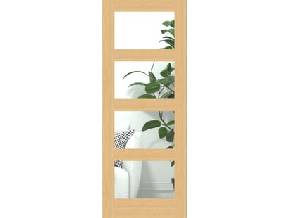 Contemporary 4l Oak - Clear Internal Doors Image