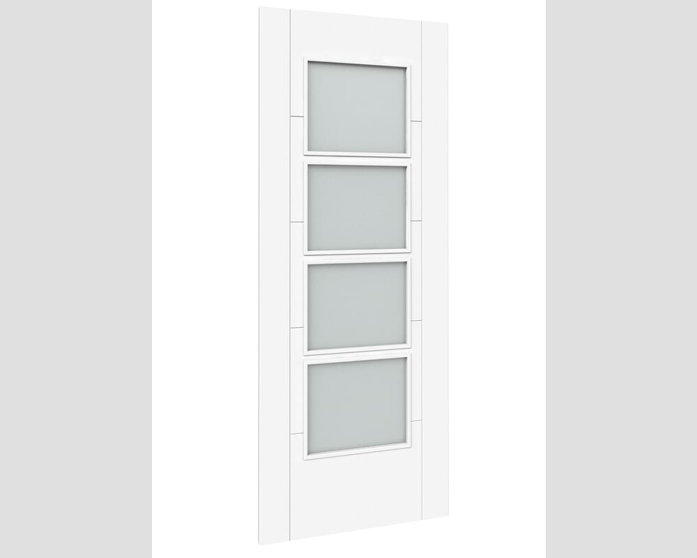 1981 x 711 x 35mm (28") Iseo White 4 Light Frosted Glazed Prefinished Internal Doors