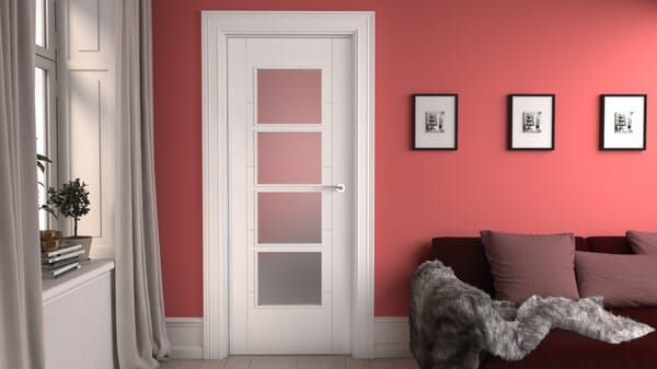 2040 x 826 x 40mm (33") ISEO White 4 Light Frosted Glazed Internal Doors