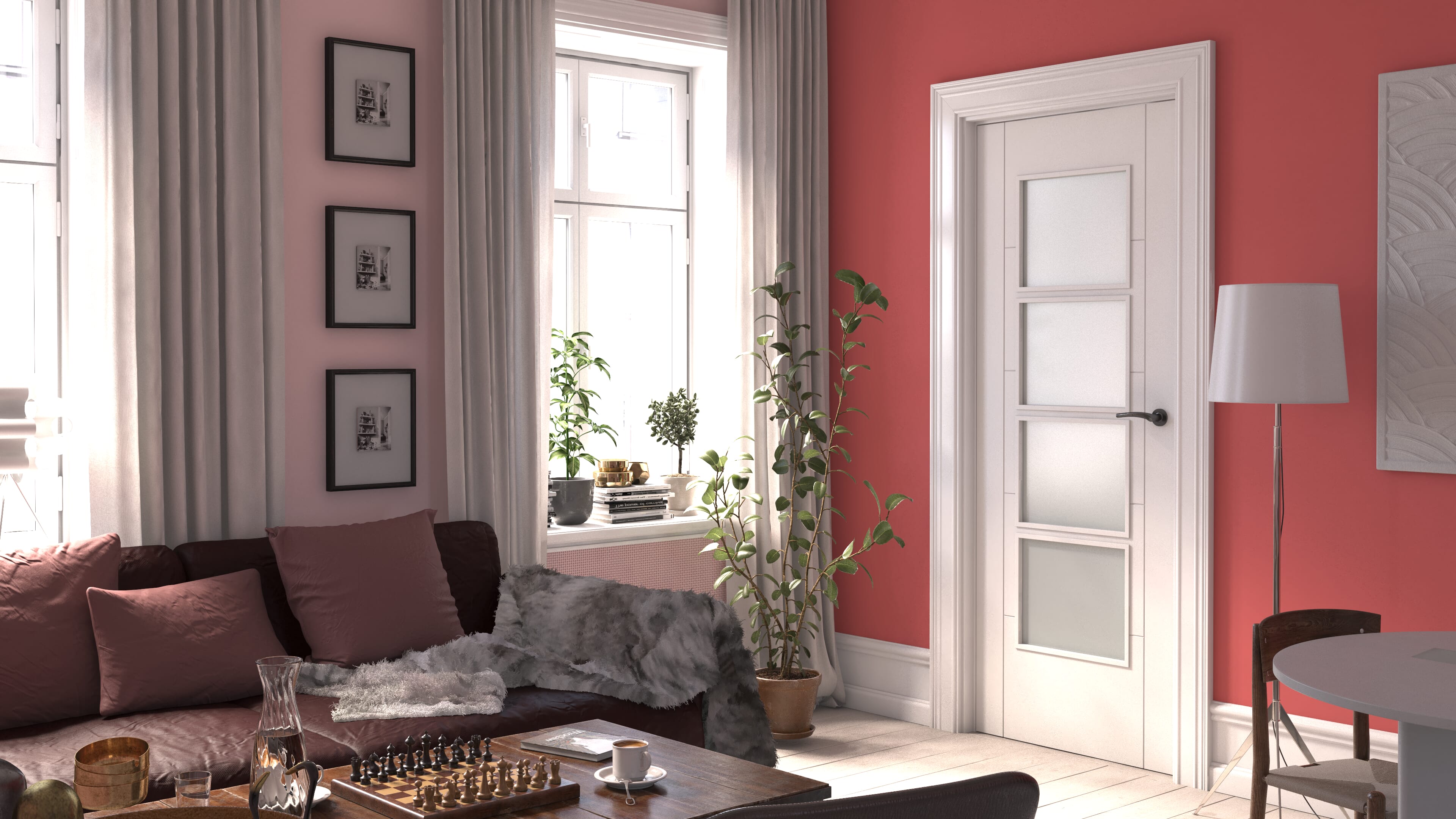 1981 x 711 x 35mm (28") Iseo White 4 Light Frosted Glazed Prefinished Internal Doors