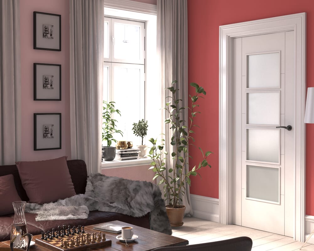 1981 x 711 x 35mm (28") Iseo White 4 Light Frosted Glazed Prefinished Internal Doors