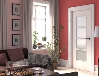ISEO White 4 Light Frosted Internal Doors