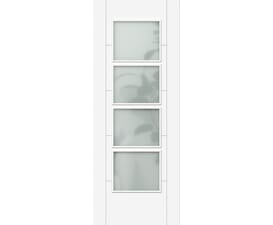 ISEO White 4 Light Frosted Glazed - Prefinished Internal Doors