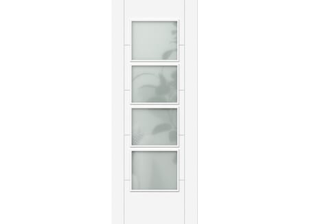 ISEO White 4 Light Frosted Glazed Prefinished Internal Doors
