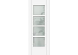 826 x 2040x40mm ISEO White 4 Light Frosted Door