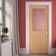 Cottage Oak Frosted Glazed with Clear Lines Prefinished Internal Door