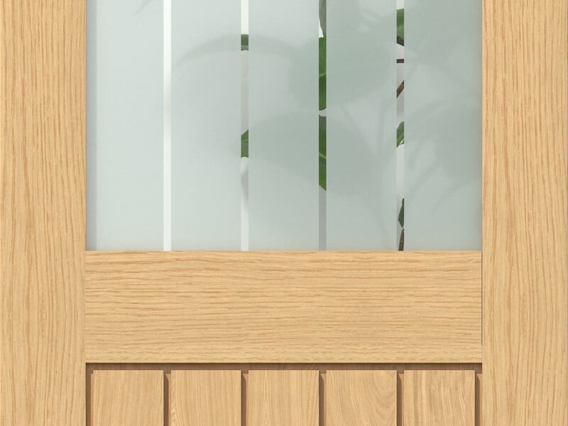686 x 1981 x 35mm (27") Mexicano Oak Half Light - Frosted with Clear ...