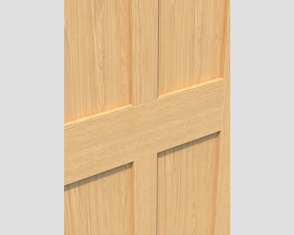 2040 x 726 x 44mm FD30 (29") Oak Victorian 4 Panel Shaker Internal Fire Doors
