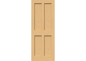 726 x 2040 x 44mm Oak Victorian 4 Panel Shaker Fire Door