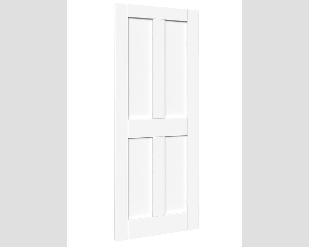 1981 x 686 x 44mm FD30 (27") White Victorian 4 Panel Shaker Prefinished Internal Fire Doors