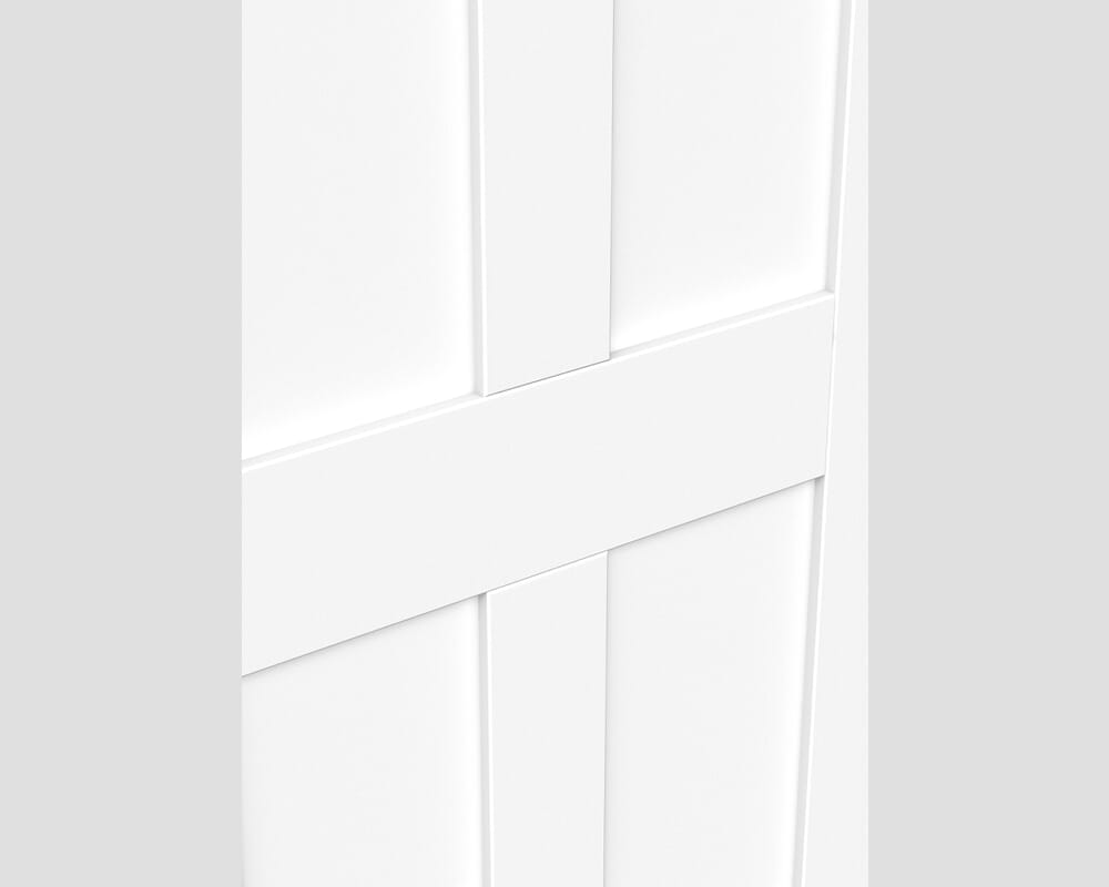 1981 x 686 x 44mm FD30 (27") White Victorian 4 Panel Shaker Prefinished Internal Fire Doors