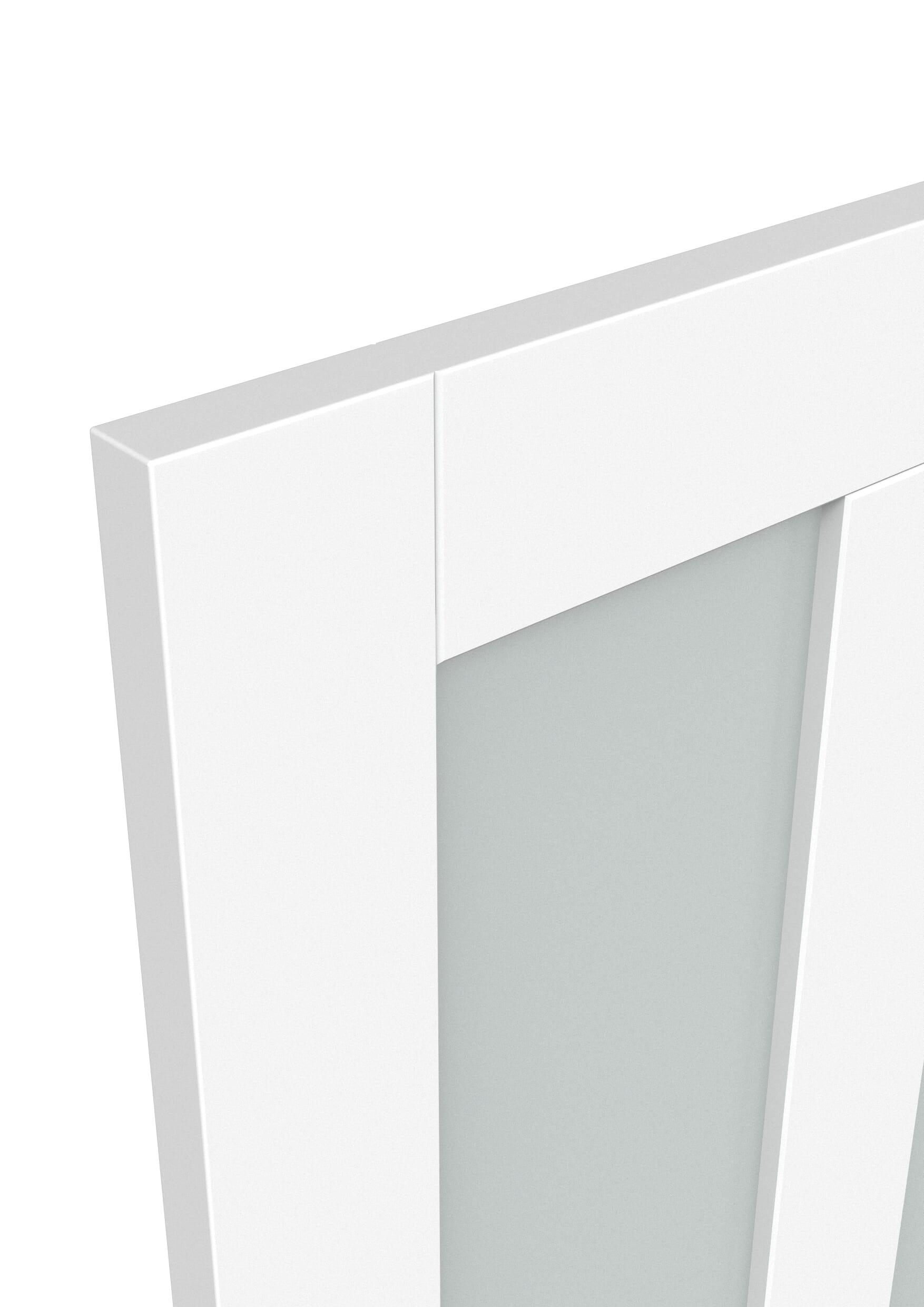 1981 x 762 x 35mm (30") Victorian Shaker White Glazed - Frosted Internal Door