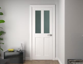 Victorian Shaker White Glazed - Frosted Prefinished Internal Doors