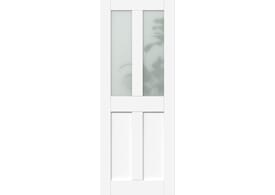 686x1981x35mm (27") White Victorian 4 Panel Shaker - Frosted Glass Door