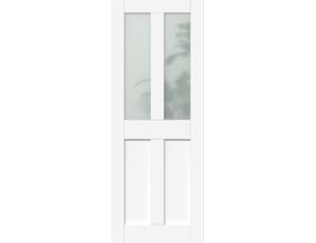 White Victorian 4 Panel Shaker - Frosted Glass Prefinished Internal Doors